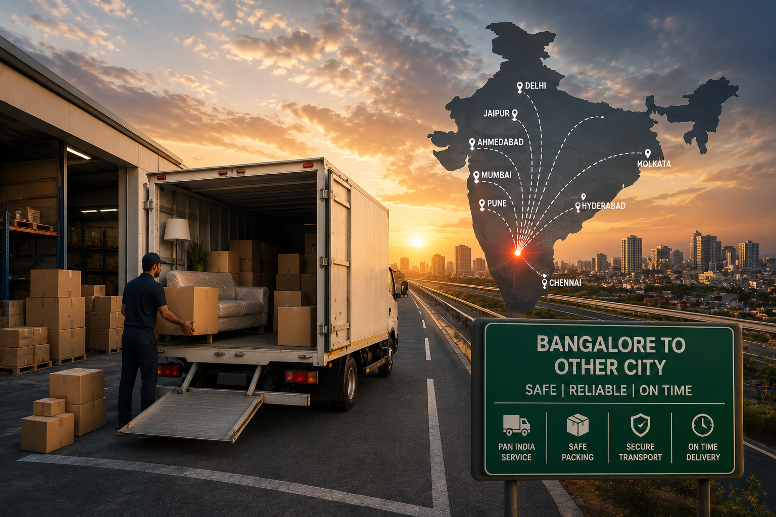 Intercity packers and movers from Bangalore to Chennai with planned packing and transport
